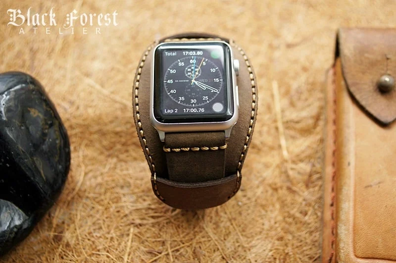 CUFF handgefertigt Leder Uhrenarmband incl. Lugs Adapter für Apple Watch (oder Apple Watch Sport) 42mm oder 38mm – Bild 4